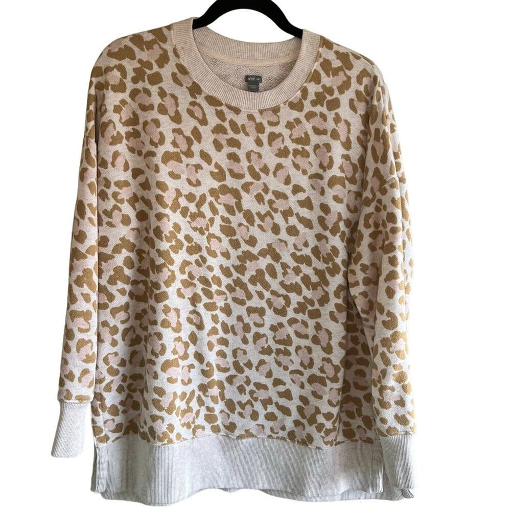 Aerie women's oversized pink leopard sweatshirt Size Medium